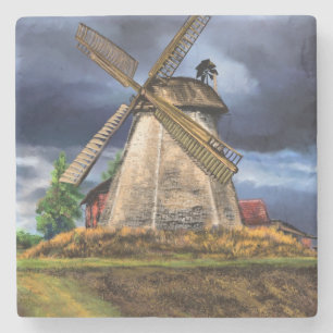 Landscapein the Netherlands Stone Coaster