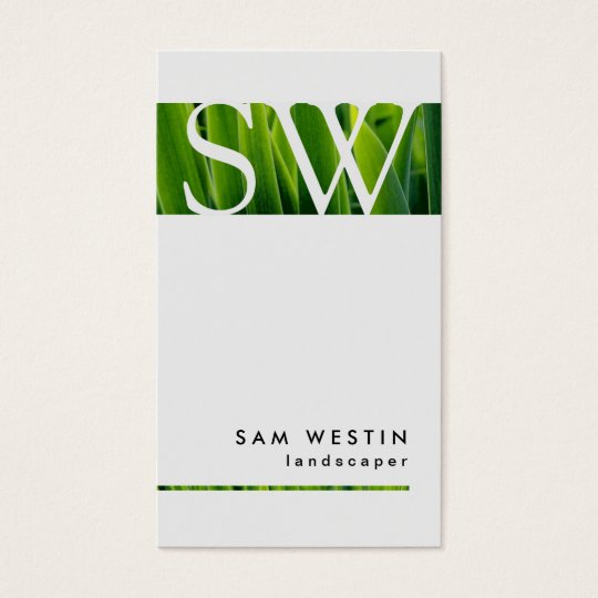 Landscaper Bold Monogram Business Card