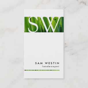 Landscaper Bold Monogram Business Card