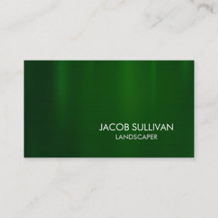 Landscaper Gardener Faux Metallic Green Business Card