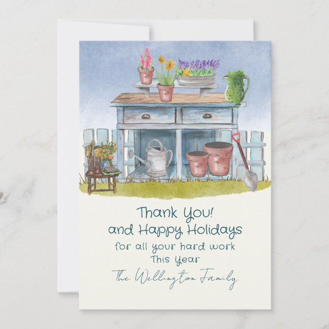 Landscaper Gardener Thank You Card (Front)