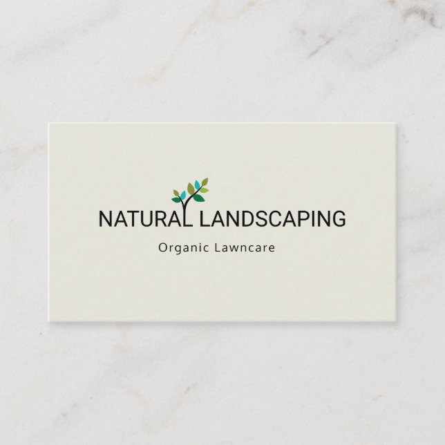 Landscaper Landscaping Green Leaves Plant Business Card (Front)