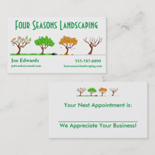 Landscaper Lawn Care Appointment Business Card