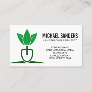Landscaper Logo Gardening Business Card
