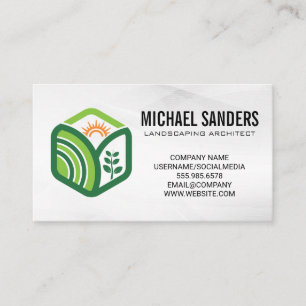 Landscaper Logo Gardening Illustrations Business Card