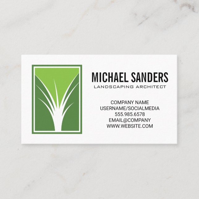 Landscaper Logo | Green Grass Business Card (Front)