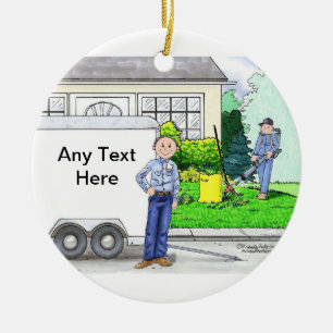 Landscaper - Male Ceramic Tree Decoration