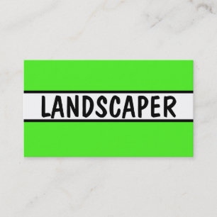 Landscaper Neon Green Business Card