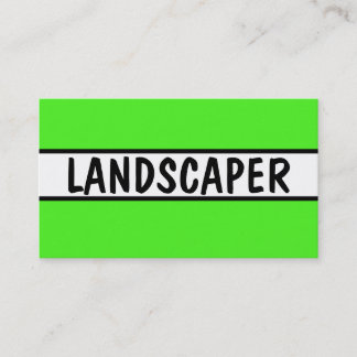 Landscaper Neon Green Business Card