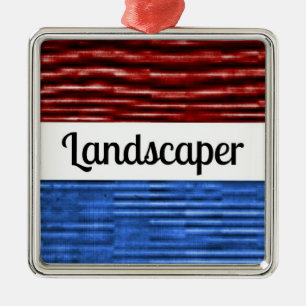 Landscaper Patriotic Christmas Ornament
