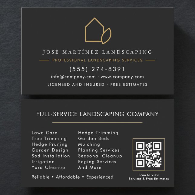 Landscaper QR Code Lawn Service Business Card (Creator Uploaded)