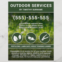 Landscaper Services Green Lawn And Icons Yard Work