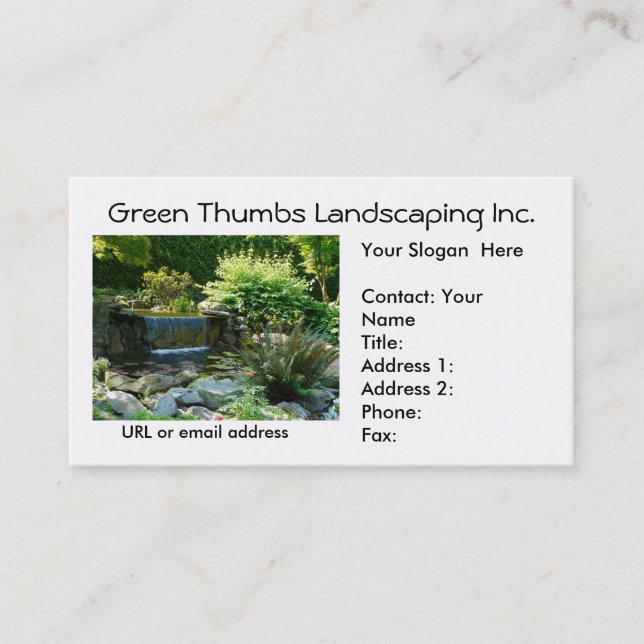 Landscapers and Gardeners Business Card Template (Front)