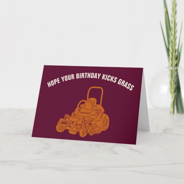 Landscapers Funny Lawn Mower Birthday Card (Front)
