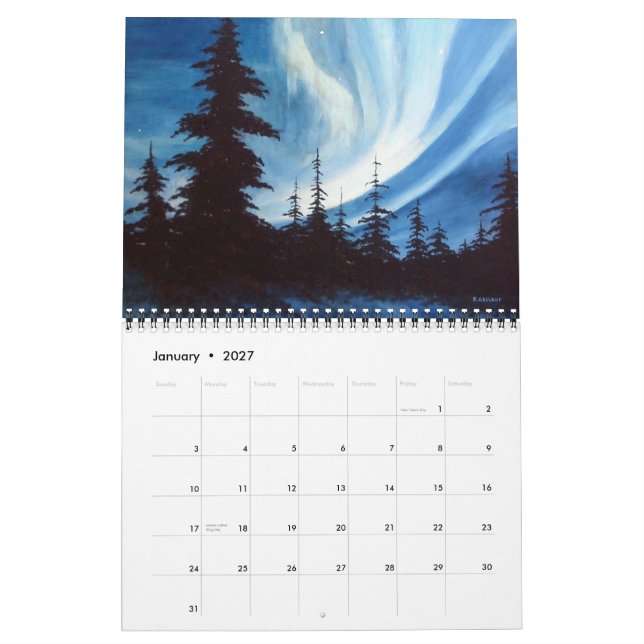 LANDSCAPES  CALENDAR by ARTIST RICK GALLANT (Jan 2027)