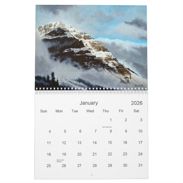 Landscapes Calendar by Candian Artist Rick Gallant (Jan 2026)