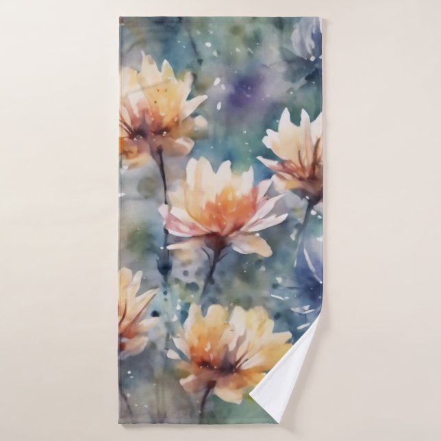Landscapes with flowers bath towel (Bath Towel)