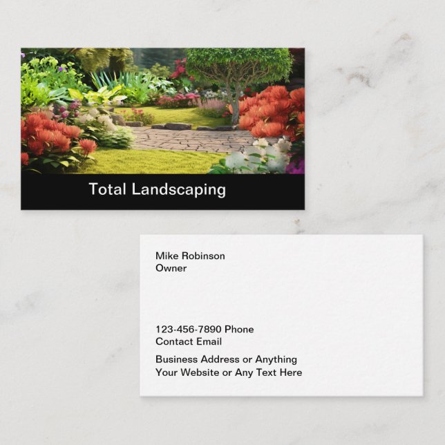 Landscaping And Garden Business Cards (Front/Back)