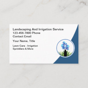 Landscaping And Irrigation Modern Business Card