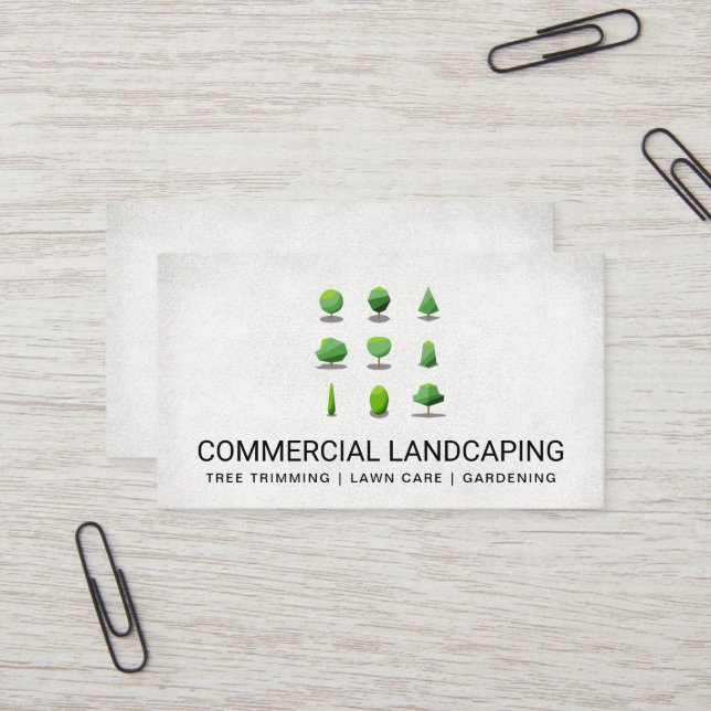 Landscaping Architect | Tree Shapes Business Card (Front/Back In Situ)