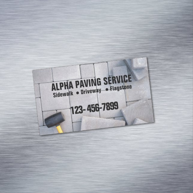 Landscaping Brick Paver Paving Stone Masonry Magnetic Business Card (In Situ)