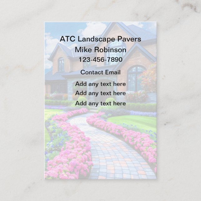 Landscaping Brick Paver Services Business Card (Front)