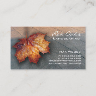 Landscaping Business Card Concrete Maple Leaf