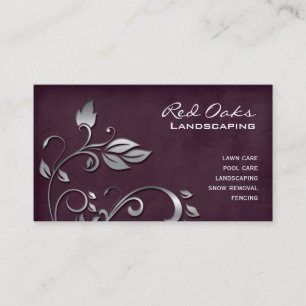 Landscaping Business Card Winery Suede Leaves