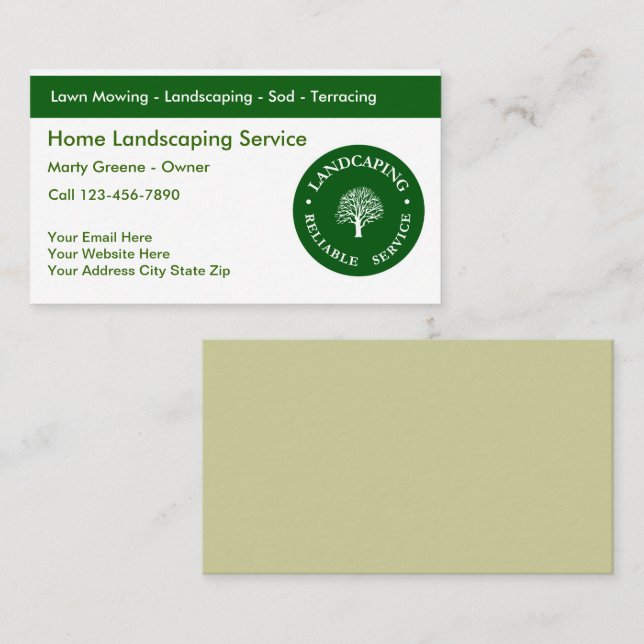 Landscaping Business Cards (Front/Back)