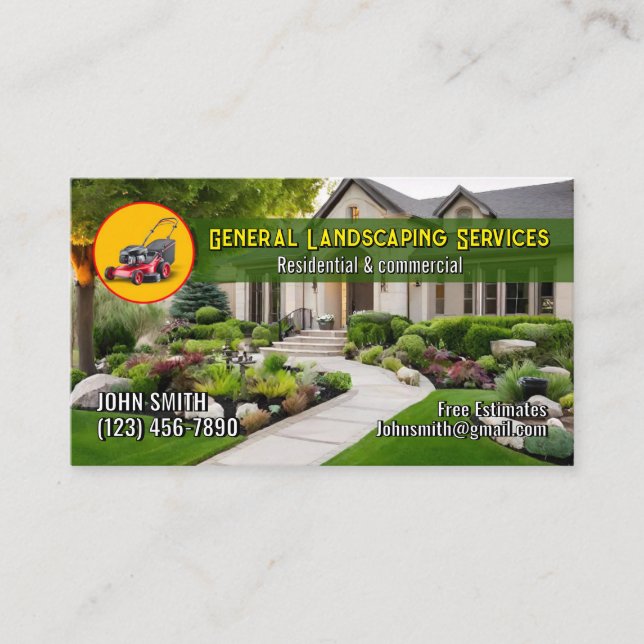 Landscaping Business Cards (Front)