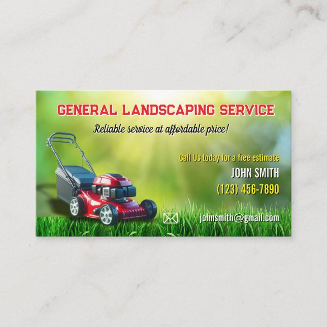 Landscaping Business Cards (Front)