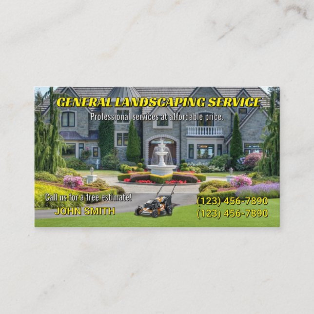 Landscaping Business Cards (Front)