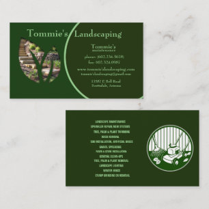Landscaping Business Green Leaf Landscape Card
