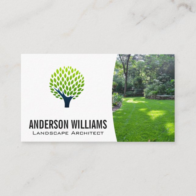 Landscaping | Cut Lawn Backyard Business Card (Front)