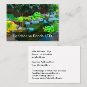 Landscaping Decorative Ponds Business Card