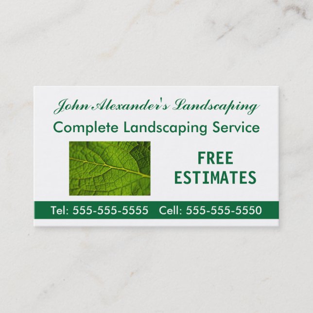 Landscaping, Garden, and Service Business Business Card (Front)
