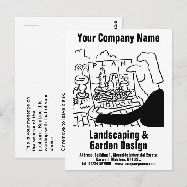 Landscaping & Garden Design Postcard (Front/Back)
