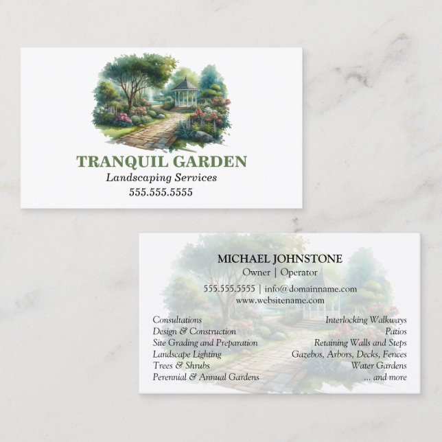 Landscaping Garden Lawncare Greenhouse Business Card (Front/Back)