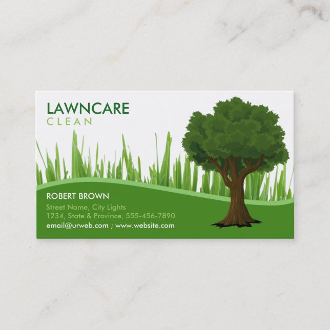 Landscaping Gardener Grass Clean Nature Business C Business Card (Front)