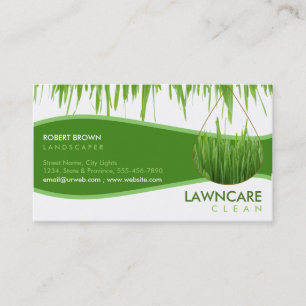 Landscaping Gardener Grass Clean Nature Business Card