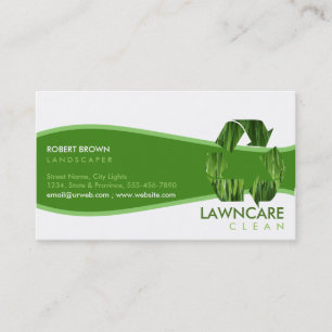 Landscaping Gardener Grass Clean Nature Business Card