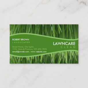 Landscaping Gardener Grass Clean Nature Business Card