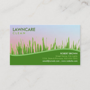 Landscaping Gardener Grass Lenin Clean Nature Business Card