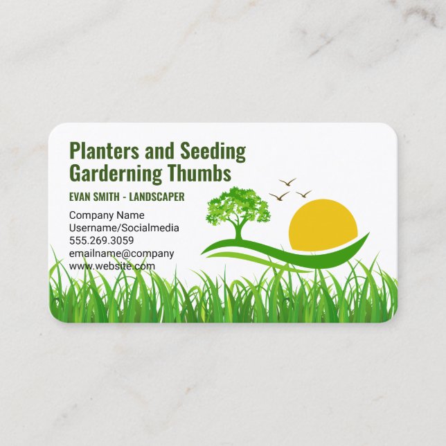 Landscaping | Gardener Professionals | Trimmers Business Card (Front)