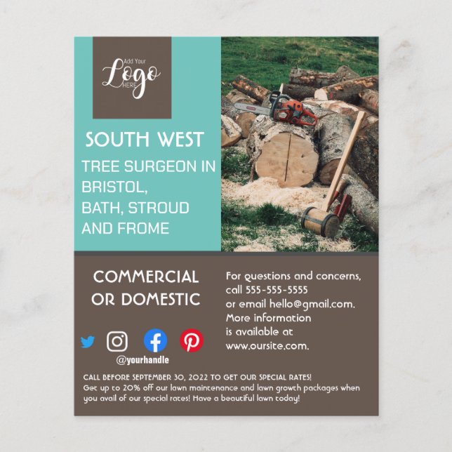 landscaping gardener tree surgeon arborist   flyer (Front)