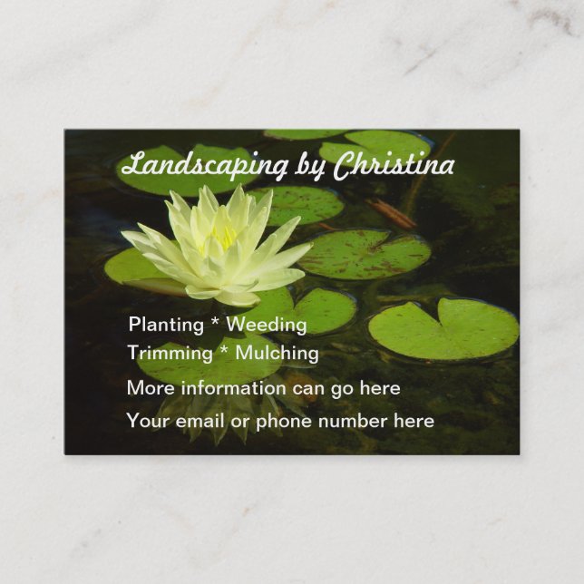 Landscaping gardening lotus flower Business Cards (Front)