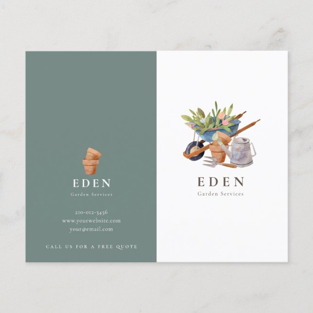 Landscaping Gardening Service Leaflet Flyer (Front)