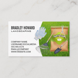 Landscaping Gardening Tools Lawn Care Business Card