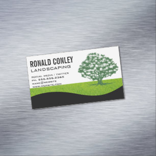 Landscaping Gardening   Tree Logo Magnetic Business Card