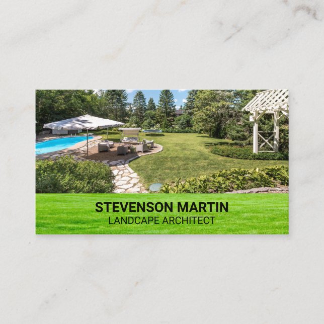 Landscaping | Grass | Backyard House Business Card (Front)
